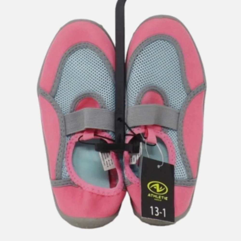NWT ATHLETIC WORKS Kids Pink and Blue Water Shoes
